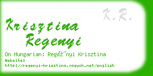 krisztina regenyi business card